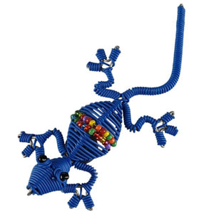 Gecko shaped fridge magnets made from telephone wire in a variety of vibrant colours.