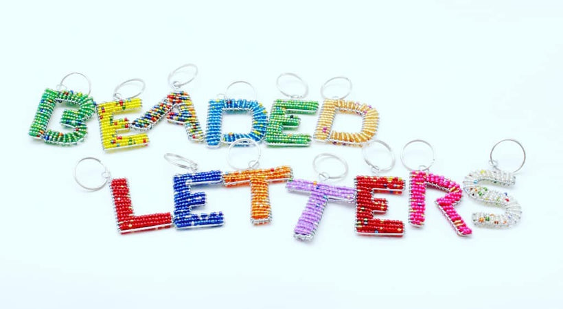 Alphabet Keyrings - Made from beads and wire