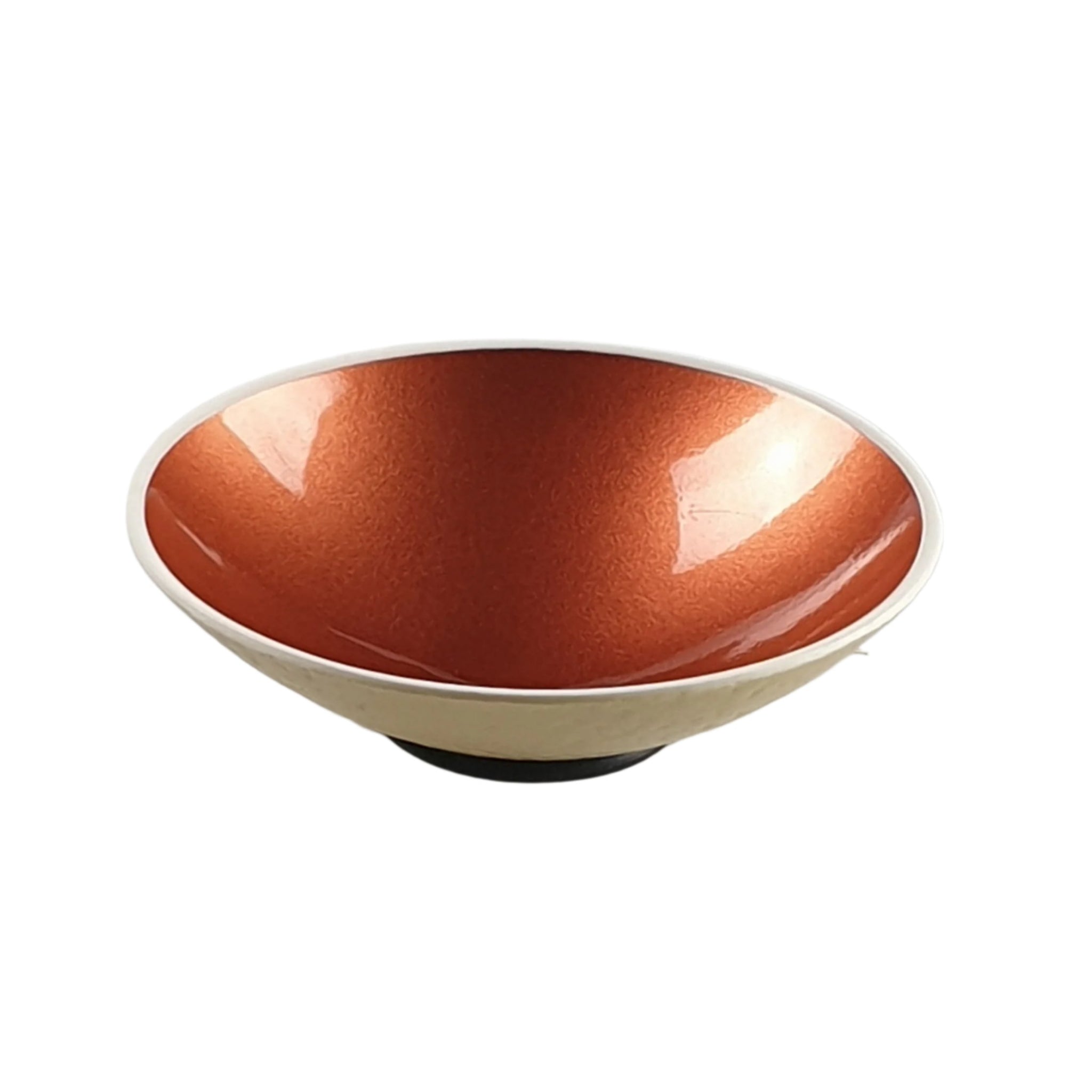 Ostrich Egg Decorative Bowl with Metallic Resin - Copper colour