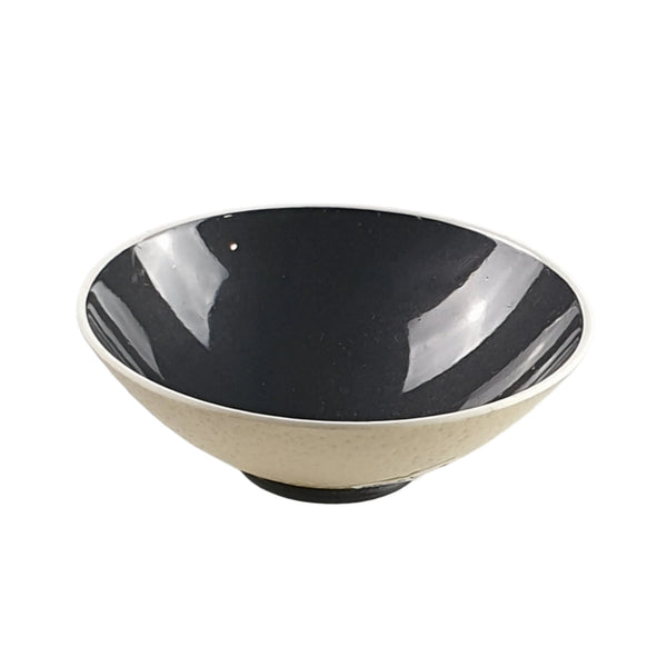 Ostrich Egg Decorative Bowl with Metallic Resin - Black colour