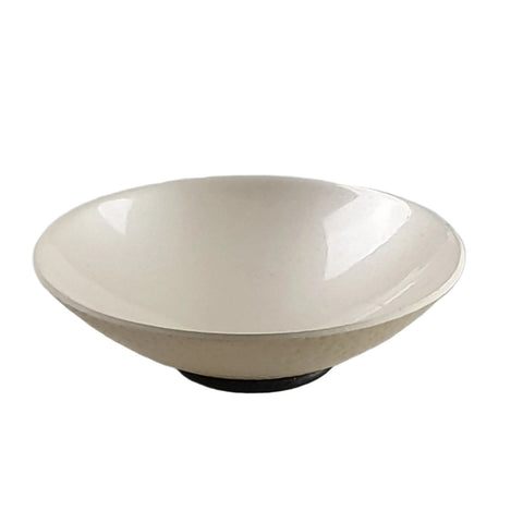 Ostrich Egg Decorative Bowl with Metallic Resin - White colour
