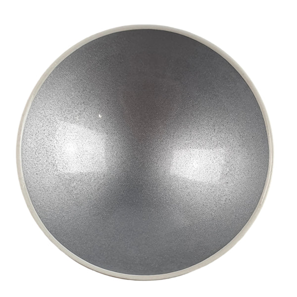 Ostrich Egg Decorative Bowl with Metallic Resin - Silver colour