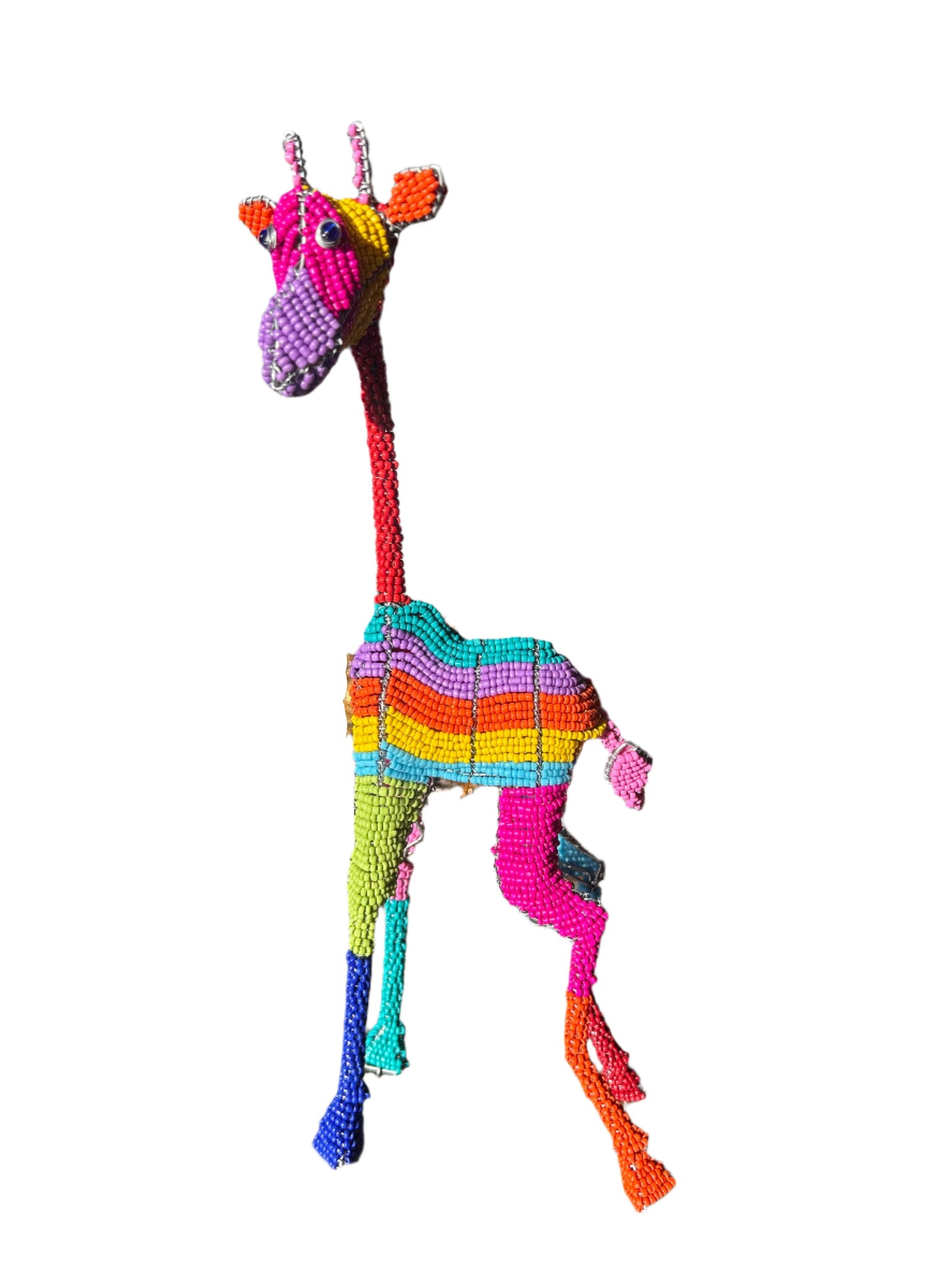 Vibrant Beaded Giraffe