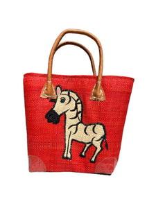 Handwoven Raffia Kids Handbag – Fair Trade and Handmade in Madagascar Zebra