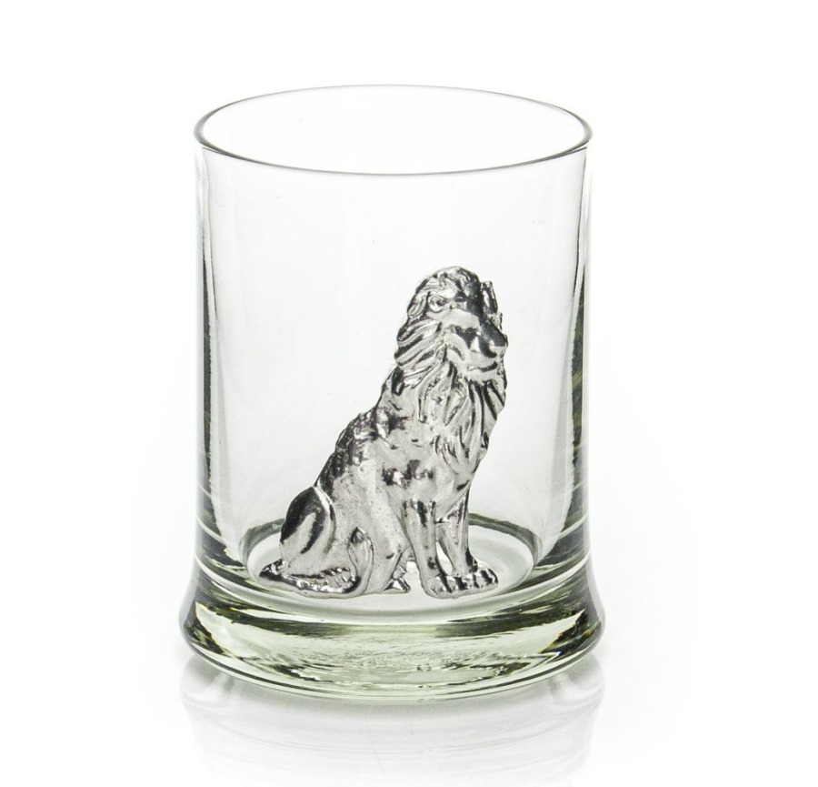 Heavy-Base Whiskey Tumbler - Lion (Pewter Detail)