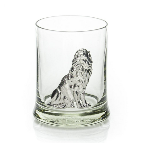 Heavy-Base Whiskey Tumbler - Lion (Pewter Detail)