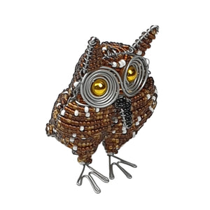 Beaded Owl (Brown & Gold)