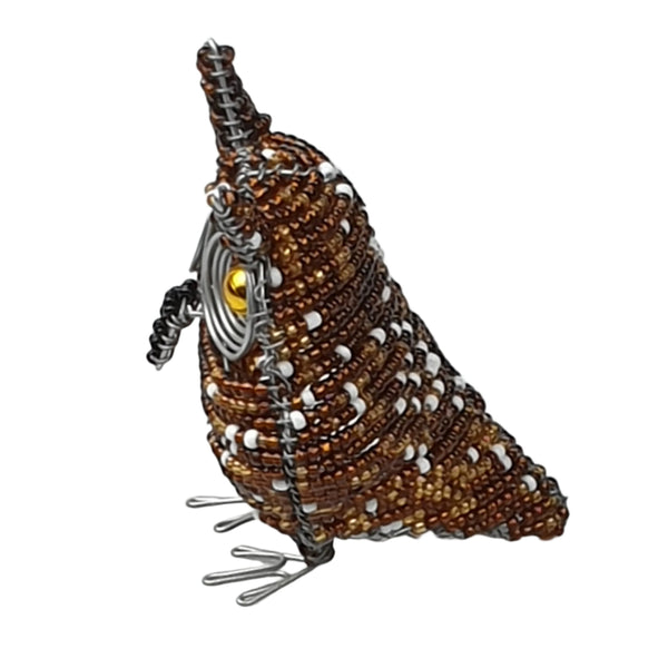 Beaded Owl (Brown & Gold)