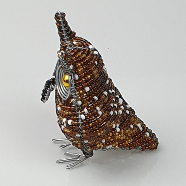 Beaded Owl (Brown & Gold)