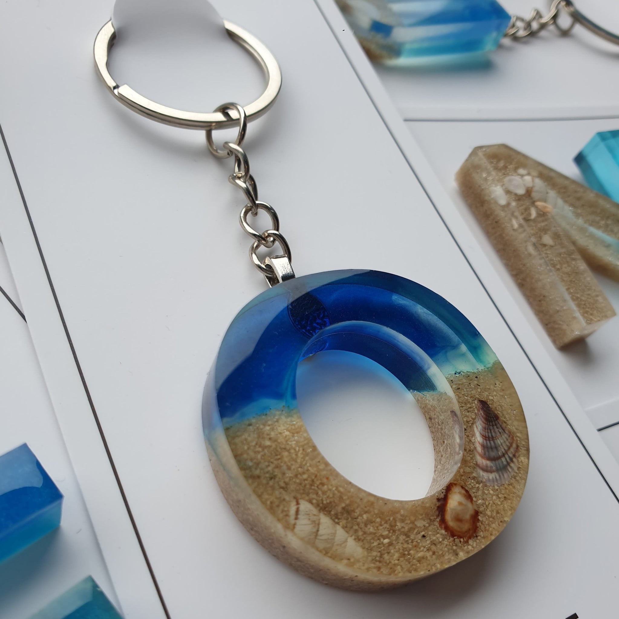 Beach Themed Alphabet Keyring